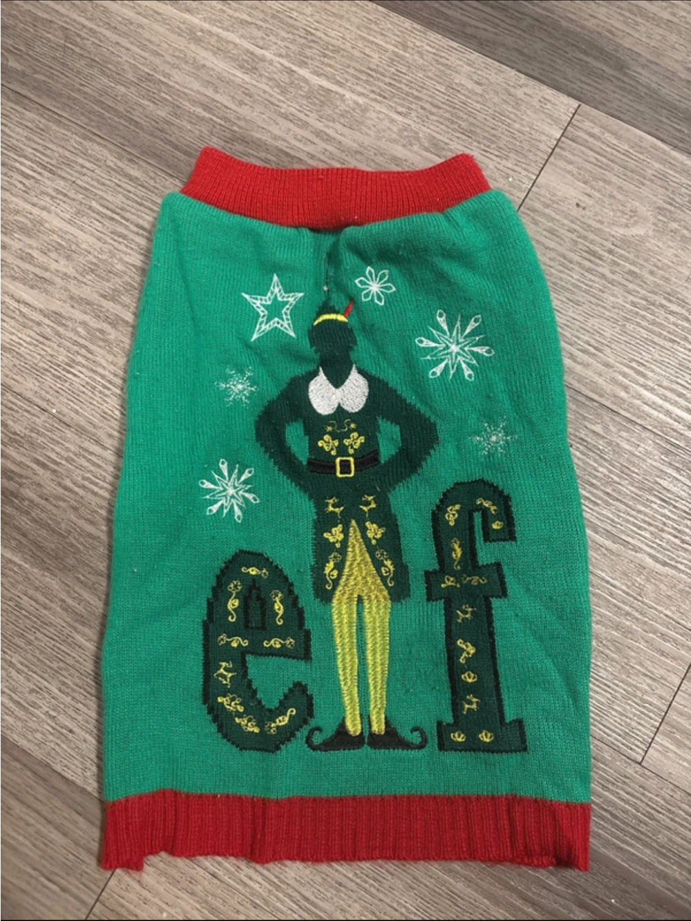 ELF Green Knit Pencil Skirt with Red Trim